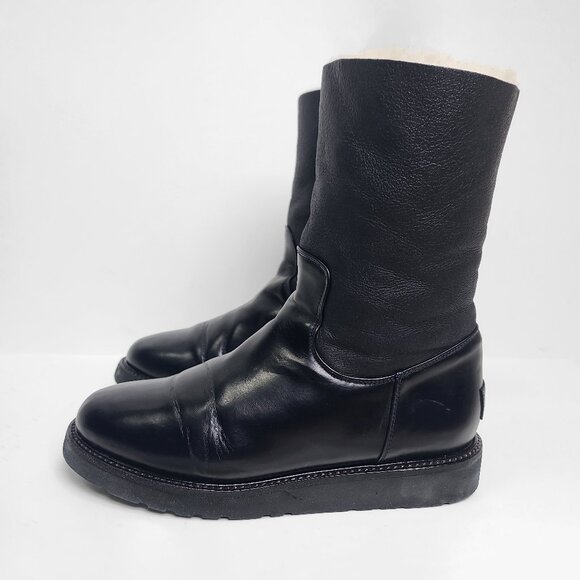 NANDO MUZI Black Leather Winter Boots Size 4.5 - Picture 2 of 13
